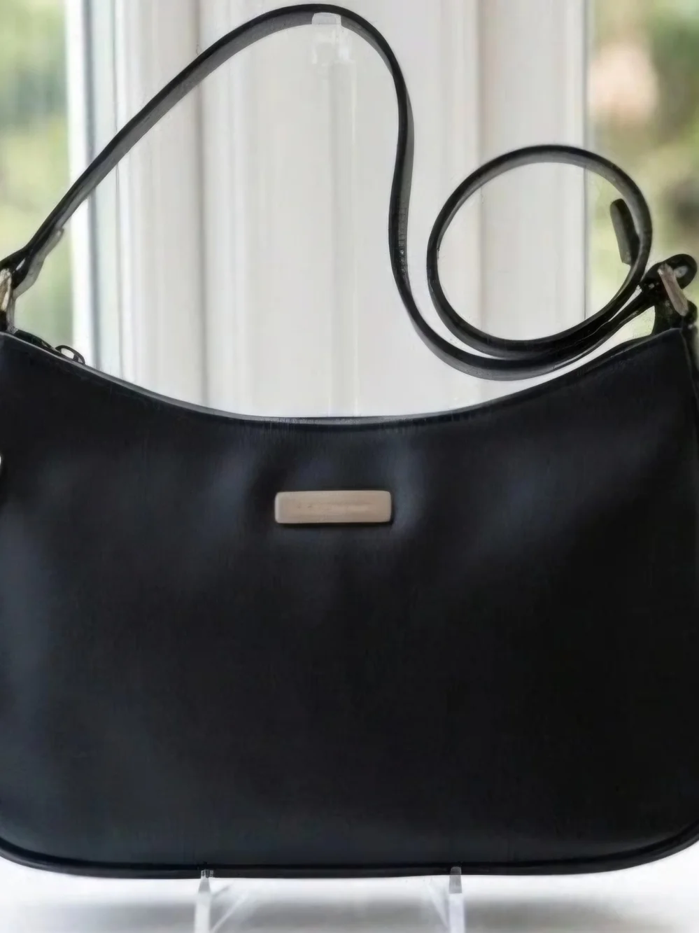 Black Womens Shoulder Bag - Sleek Minimalist Design